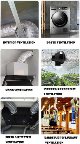Flexible Ducting Hose Ø 80/100/110/120/150/160/170/180/200mm Cooker Hoods and Ventilation (Color : 5m, Size : 150mm)(3m,160mm) in Saudi Arabia