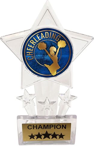 ميداليات Express Medals 6.5 بوصة واضحة Acrylic Star Cheerleading Champion Trophy Award Award First Trophies Awards Award Awards Award Awards (Pack of 1) in Saudi Arabia