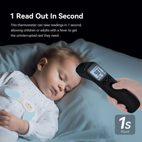 No-Touch Forehead Thermometer for Adults and Kids, Fever Alarm with Digital Thermometer, 1s Instant Results in Kuwait
