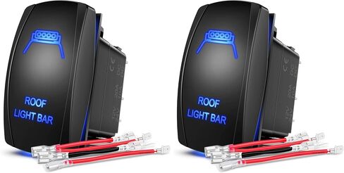 Nilight Horn Switch Momentary Laser Rocker Switch 5PIN On/Off LED Light 20A/12V 10A/24V Switch with Jumper Wires Set for Cars Jeeps Boats Trucks (90126B) in Saudi Arabia