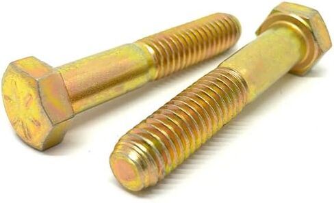 (2 Pieces) 7/16-20x2-3/4" Hex Head Cap Screws Grade 8 USA Zinc Yellow in Saudi Arabia