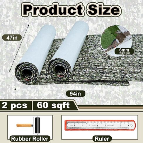 2 Pack Boat Flooring EVA Foam 94" x 47" Boat Decking Non Slip Marine Camo Desert Self Adhesive Carpet with Roller Ruler for Kayak Yacht Motorboat in Saudi Arabia