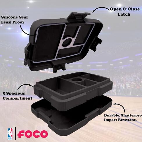 FOCO NBA Unisex-Adult Officially Licensed 2-Tone Big Logo Team Color Basketball Leak Proof 5 Compartment Bento Lunch Box - New York Knicks in Saudi Arabia
