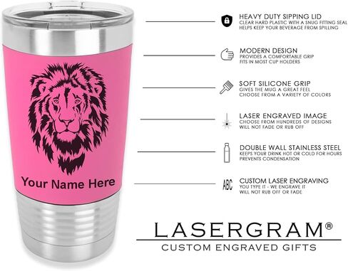 LaserGram 20oz Vacuum Insulated Tumbler Mug, Flag of Mexico, Personalized Engraving Included (Silicone Grip, Black) in Saudi Arabia