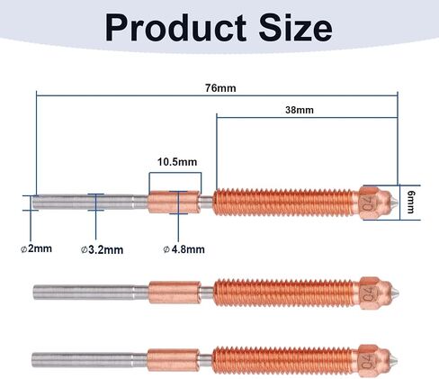 3pcs 0.4mm Combination Nozzle Kit for Creality K2 Plus, Upgraded K2 Plus Unicorn Accessories Nozzle Replacement Parts Kit with Titanium Alloy Copper Alloy Hardened Steel for Creality Hi Printer in Saudi Arabia