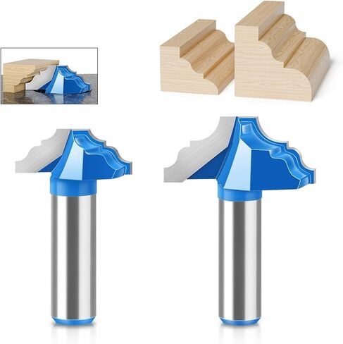 1/2inch Shank 12mm Shank Bit Yarn Cutter Cabinet Molding Double Corner Carving Bits 1Pcs(12X32.5mm-3015-5013) in Saudi Arabia