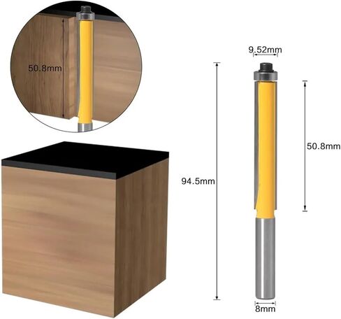 8mm Handle Long Blade, Level Drill Bit Level Trimming Milling Cutter Head End Bearing 1pcs(8mmX9.52mmX76mm) in Saudi Arabia