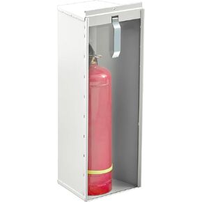 Zonon 10 جنيه حريق يطفو الحريق الجدار والسطح Mount 22.84 "H x 9" W × 7 "D الصلب الأبيض حريق حريق شاقية الحريق الحامل مع مقبض السلامة زجاجي للداخلية الخارجية في الهواء الطلق in Saudi Arabia