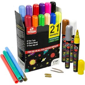 Liquid Chalk Markers - 8 Pack Neon Colors - 6mm Chalk Pens with Reversible Tip for Blackboards, Chalkboards, Glass, and Windows in Kuwait