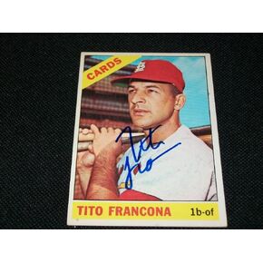 St Louis Cardinals Tito Francona Auto Signed 1966 Topps Card #163 TOUGH BAT - MLB Autographed Baseball Cards in Kuwait