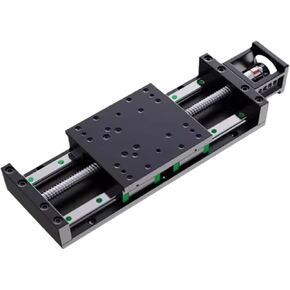 130 Wide Heavy Steel Plate Slide Table Module Ballscrew SFU1605/SFU1610 Stroke 100~1000mm 4*HGH15CA Slider Mobile Worktable(86 Motor Bracket,SFU1610 600mm) in Kuwait