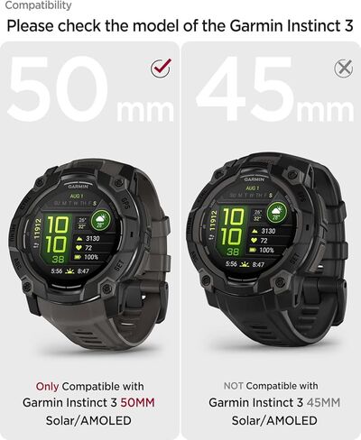 Miimall Silicone Band متوافق مع غريزة Garmin 3 45 مم/50 مم ، مقاوم للماء ، QuickFit ، 22 مم/26 مم حزام مراقبة سوار قابلة للتعديل ناع in Saudi Arabia