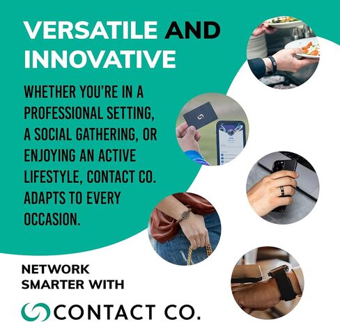 CONTACT CO. Smart Silicone NFC Wristband, Sleek Durable Smart Band with Instant App-Free Sharing, Seamless Band for Tech Enthusiasts and More, Black in Saudi Arabia