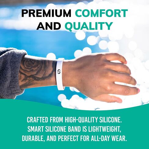 CONTACT CO. Smart Silicone NFC Wristband, Sleek Durable Smart Band with Instant App-Free Sharing, Seamless Band for Tech Enthusiasts and More, Black in Saudi Arabia