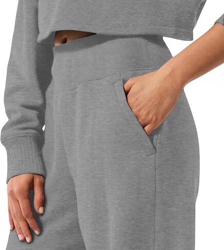 Wide Leg Sweatpants for Women High Waisted Baggy Track Pant Athletic Joggers Pants Trousers with Pockets in Kuwait
