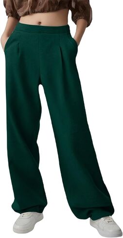 Wide Leg Sweatpants for Women Travel Track Work Yoga Dress Pants Woman High Waisted Casual Joggers with Pockets in Kuwait