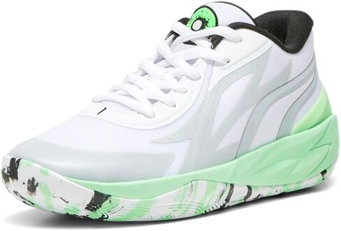 PUMA Mens Mb.02 Lo Lamelo Basketball Sneakers Shoes - Green, White - Size 10.5 M in Saudi Arabia
