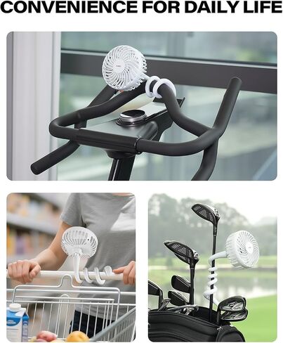A2C Golf Cart Fan Rechargeable – 3-Speed, 360° Adjustable Gooseneck | 4000mAh Battery | Compatible with Golf Carts & Push/Pull Carts in Kuwait