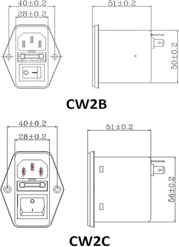 220V Single Phase Socket Power Filter CW2B-10A-T 10A 6A with Light and Fuse Switch(CW2C-10A-T F2 02 10A) in Kuwait