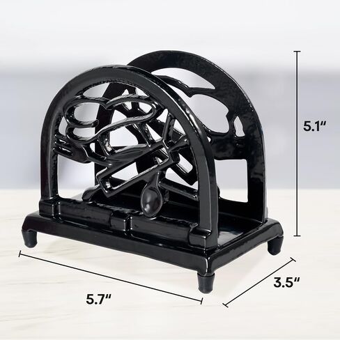 JOGREFUL Napkin Holder for Table, Cast Iron Kitchen Vintage Napkin Dispenser for Dining Table/Bathroom/Hotel/Office/Restaurant, Heavy-Duty Guest Paper Towel Organizer, Classic Style, Black in Saudi Arabia