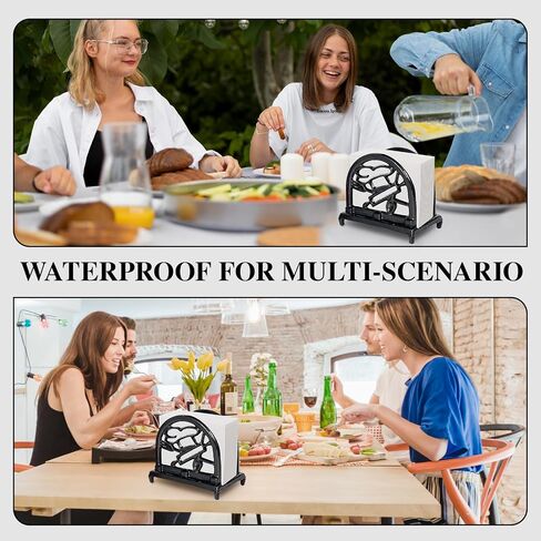 JOGREFUL Napkin Holder for Table, Cast Iron Kitchen Vintage Napkin Dispenser for Dining Table/Bathroom/Hotel/Office/Restaurant, Heavy-Duty Guest Paper Towel Organizer, Classic Style, Black in Saudi Arabia