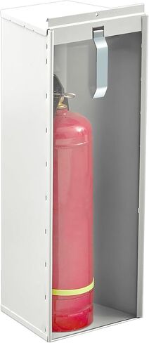 Zonon 10 جنيه حريق يطفو الحريق الجدار والسطح Mount 22.84 "H x 9" W × 7 "D الصلب الأبيض حريق حريق شاقية الحريق الحامل مع مقبض السلامة زجاجي للداخلية الخارجية في الهواء الطلق in Saudi Arabia