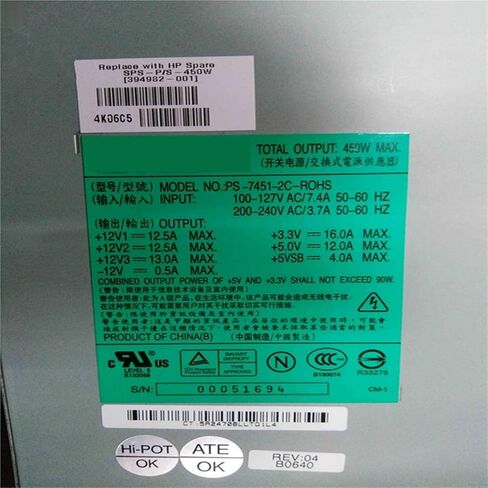 1PC PSU لـ DL320G4 450W مزود الطاقة PS-7451-2C-ROHS PS-7451-2C 394982-001 in Saudi Arabia