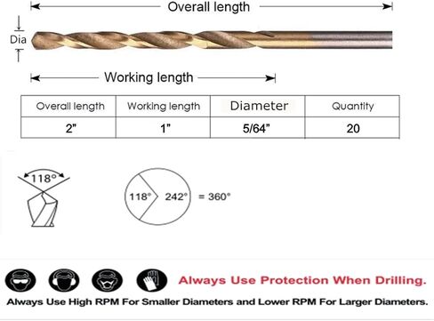 20pcs ، 11/64 "، بتات تويست المغلفة من التيتانيوم in Kuwait