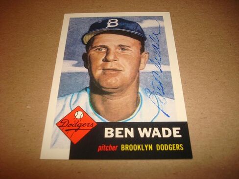 Ben Wade Dodgers (D.2002) 1991 Topps Archives #4 1953 Reprint JSA توقيع Auto K - بطاقات البيسبول الموقعة in Saudi Arabia