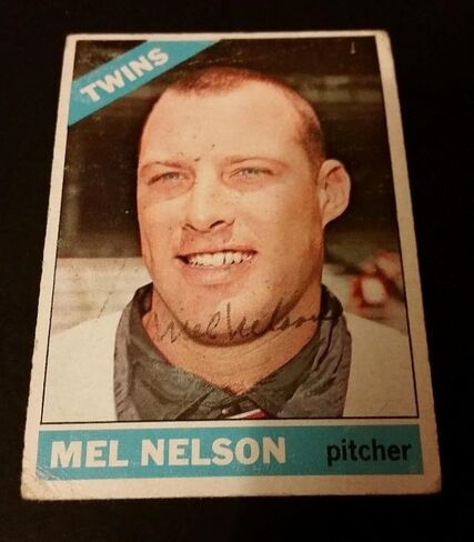 Mel Nelson Twins 1966 Topps #367 Angels Authentic Signed Autograph JG2 - Autographed Baseball Cards in Kuwait