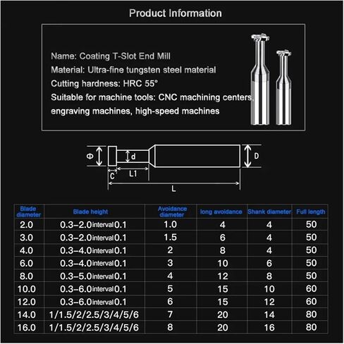 T Slot End Mill ، Carbide T Slot Milling Tungsten Steel Alloy Tools Metal Machining Groove T Type End Mills in Kuwait
