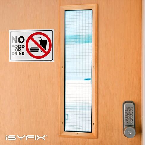 ISYFIX لا يوجد علامة على ملصقات الطعام أو الشراب - 2 حزمة 10 × 7 بوصة - فينيل ذاتي ذاتي ، مغلو in Saudi Arabia