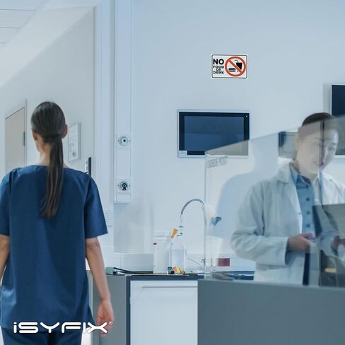 ISYFIX لا يوجد علامة على ملصقات الطعام أو الشراب - 2 حزمة 10 × 7 بوصة - فينيل ذاتي ذاتي ، مغلو in Saudi Arabia