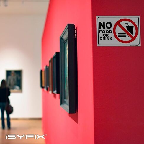 ISYFIX لا يوجد علامة على ملصقات الطعام أو الشراب - 2 حزمة 10 × 7 بوصة - فينيل ذاتي ذاتي ، مغلو in Saudi Arabia