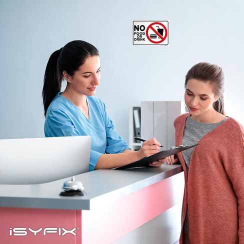 ISYFIX لا يوجد علامة على ملصقات الطعام أو الشراب - 2 حزمة 10 × 7 بوصة - فينيل ذاتي ذاتي ، مغلو in Saudi Arabia