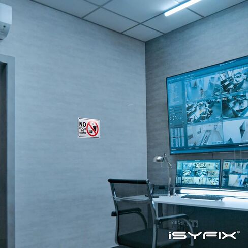 ISYFIX لا يوجد علامة على ملصقات الطعام أو الشراب - 2 حزمة 10 × 7 بوصة - فينيل ذاتي ذاتي ، مغلو in Saudi Arabia