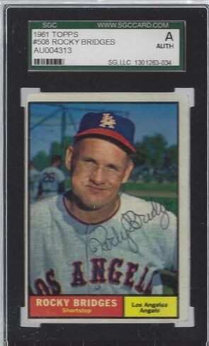 تم توقيعه 1961 Topps Rocky Bridges Los Angeles Angels #508 SGC Slabbed - Baseball Slabbed Cards in Saudi Arabia