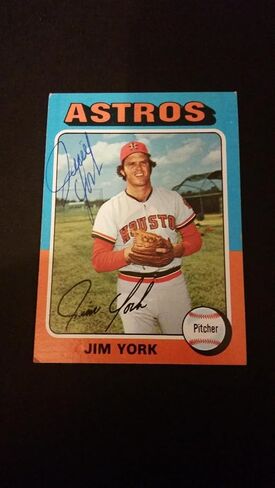 Jim York Astros 1975 Topps #383 Royals Authentic توقيع توقيع FB15 - بطاقات البيسبول الموقعة in Saudi Arabia
