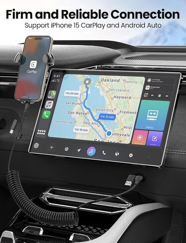 ملفوف USB-C وكابل Lightning 2-in-1 ، سلك شاحن سيارة iPhone 15 16 ، كابل شحن سريع 60 واط لـ iPhone 16 ، يدعم Samsung Galaxy Apple Carplay & Android Auto (Pink) in Kuwait