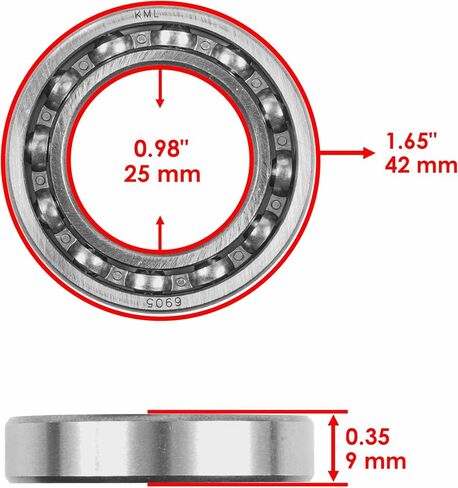 Caltric 61905 أخدود عميق مفتوح/لا توجد أختام الكرة تحمل 25 × 42x9 مم/كتي 6 in Saudi Arabia