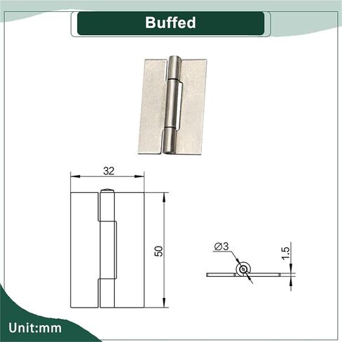 Switch Cabinet 304 Stainless Steel Non Porous Welded Door Hinge 1Pcs(Buffed) in Saudi Arabia