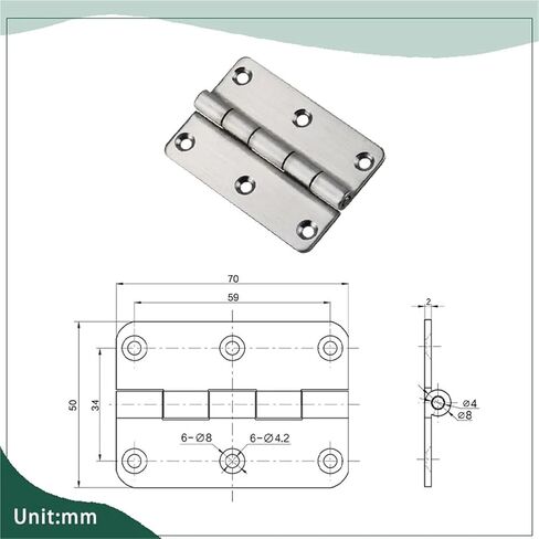Folding Shaped Six Hole Hinge 304 Stainless Steel Load-Bearing 1Pcs in Saudi Arabia