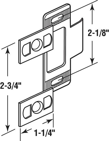 Prime-Line U 94868 2-3/4 in. x 2-1/8 in. قابلة للتعديل ، ثلاثة قطع ، أسود غير لامع (مجموعة واحدة) in Saudi Arabia