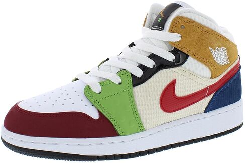 Air Jordan 1 Mid Big Kids 'Shoes (FD8780-400 ، Cobalt Bliss/Neutral Gray/White) Size 7 in Kuwait