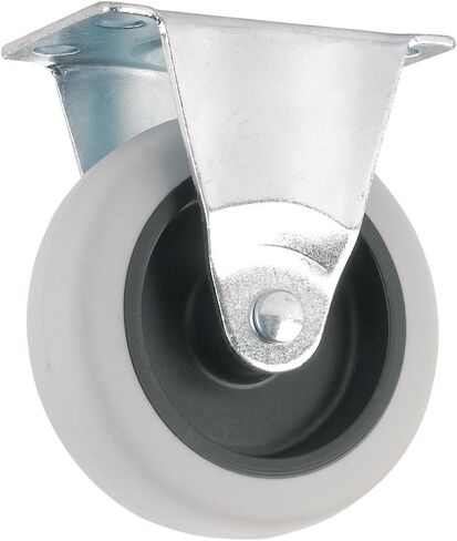 TPR Rubber Caster Wheel with Rigid Non-Swivel Top Plate - 3-Inch - 110 lb. Load Capacity - Non-Marking for Use in Hospitals, Food Service, & Other Institutional Applications in Saudi Arabia