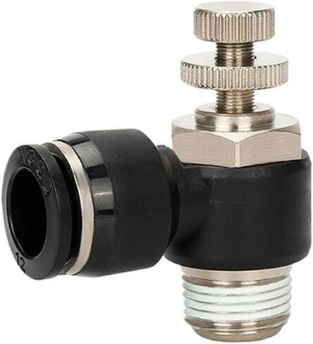Pneumatic Throttle Valve Tubing O.D 4/6/8/10/12mm - Thread M3/M5/01/02/03/04 Speed Controller With One-touch Fitting(JSC6-M5) in Saudi Arabia
