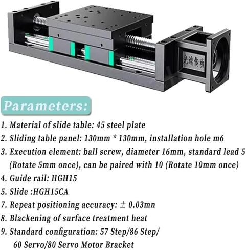 130 وحدة شريحة من الصلب الثقيل العريض من الكرات النمطية SFU1605/SFU1610 Stroke 100 ~ 1000mm 4*HGH15CA SLIDER MOPPLION TABLE (86 MOTOR BRACKET ، SFU1610 600MM) in Kuwait