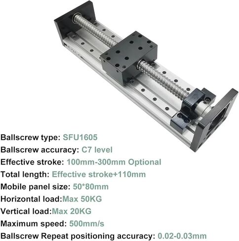 Linear Rail Motor Kit Ball Screw Sliding Table SFU1605 Nema23 Motor Slide Table Linear Guide Stage X-Y-Z Axis Motion Module(2.2Nm Encoder Motor) in Kuwait