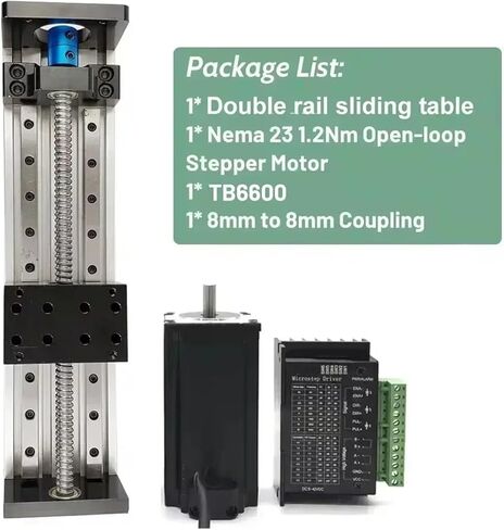 Linear Rail Motor Kit Ball Screw Sliding Table SFU1605 Nema23 Motor Slide Table Linear Guide Stage X-Y-Z Axis Motion Module(2.2Nm Encoder Motor) in Kuwait