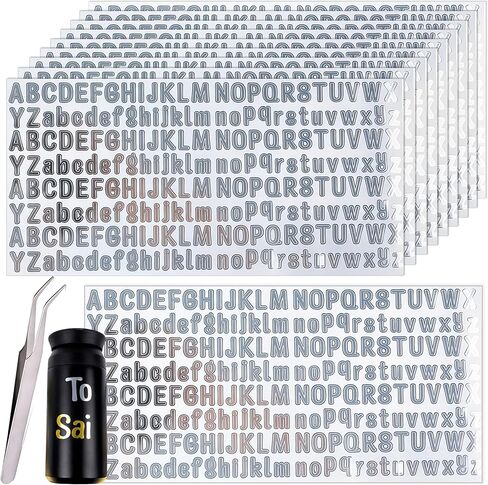 2500 PCS ملصقات رسائل فضية صغيرة ، من 0.5 بوصة إلى 1 بوصة - 12 ورقة 1/2 بوصة ، ملصق أبجدي ، رسائل فينيل لكوب ، شطب الماء ، سكرابوكينغ ، حرفي DIY ، العلامات ، الملصقات ، الفنون ، دفتر ملاحظات in Kuwait